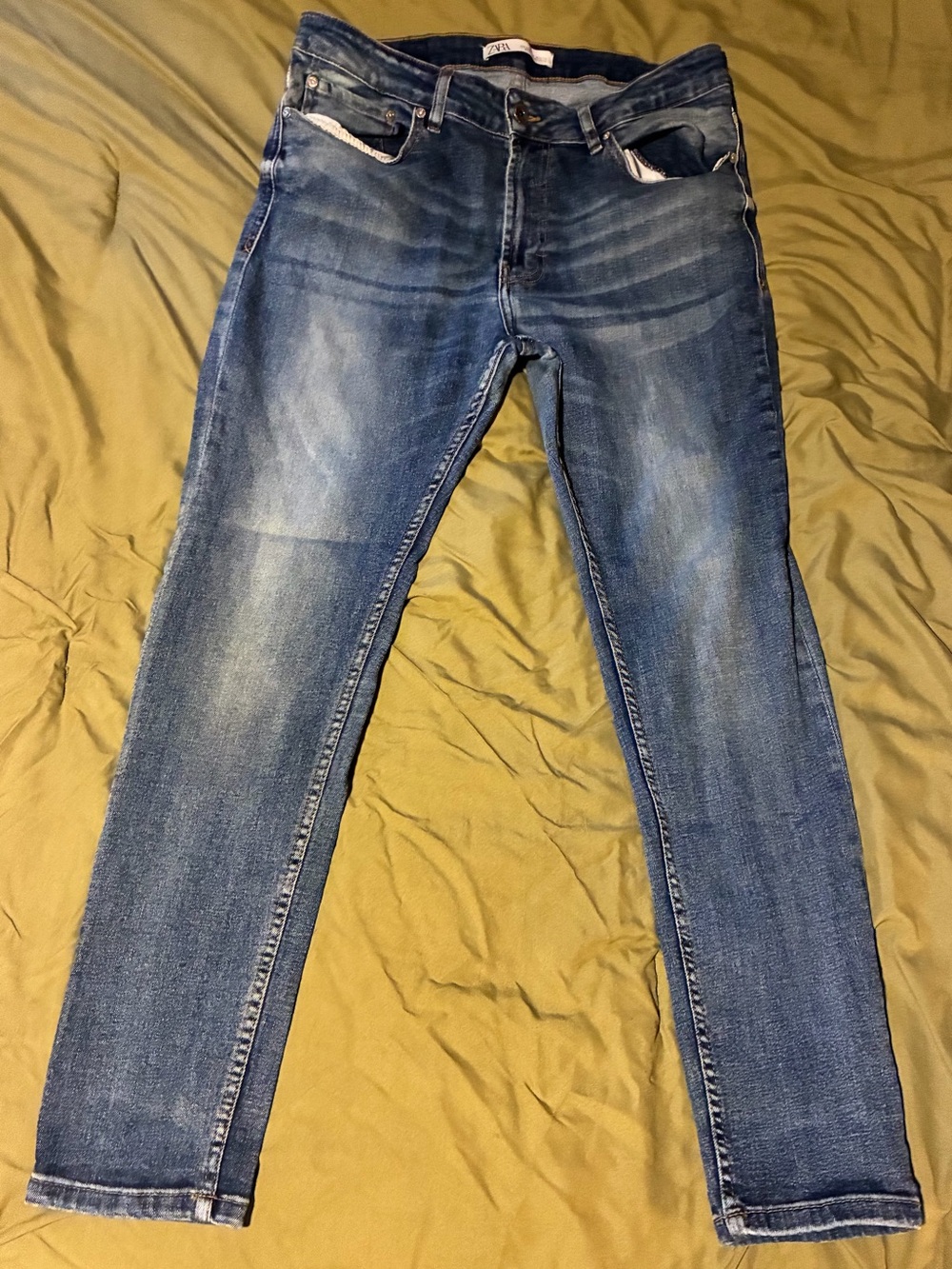 Zara Women’s Skinny Jeans in Washed Blue Denim